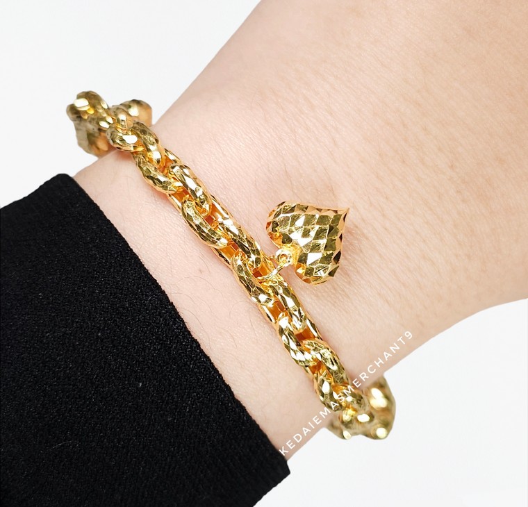 Merchant9 Rantai Tangan Sauh Dimensi Gantung Love L:0.5CM