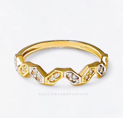 Merchant9 Cincin Emas Maria HoneyComb Permata Chrome