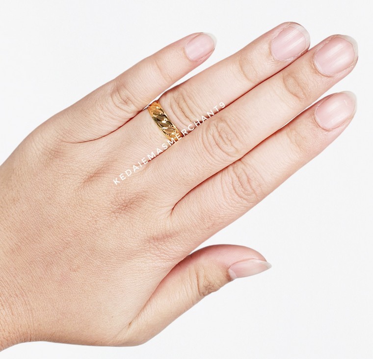 Merchant9 Cincin Emas Belah Rotan Wave Siput