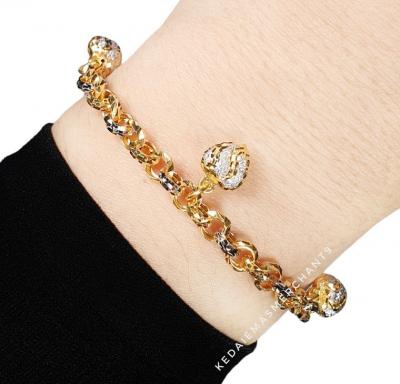Merchant9 Rantai Tangan Kendi Dimensi Gantung Love Chrome L:0.6CM