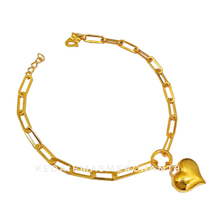 Merchant9 Rantai Tangan Choker Paperclip Love L:0.35CM