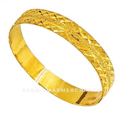 Merchant9 Cincin Emas Belah Rotan Mozaic Pasir 3 Lines