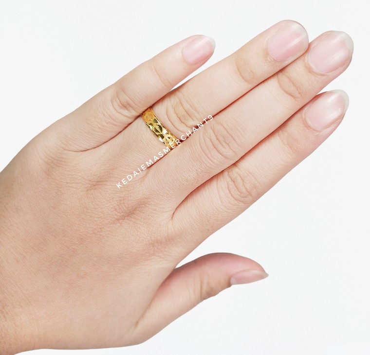 Merchant9 Cincin Emas Belah Rotan Snake Skin Batik