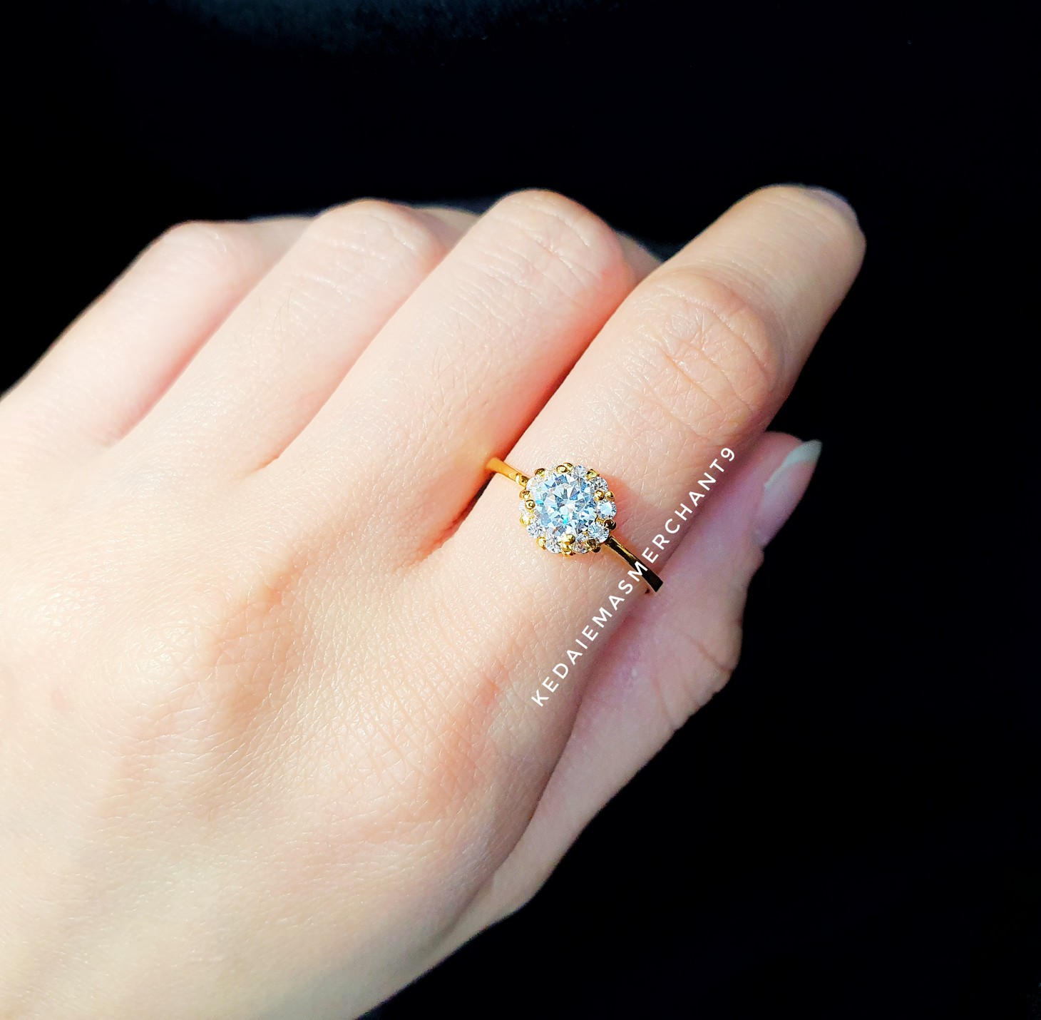 Merchant9 Cincin Emas Permata 6647 Bunga