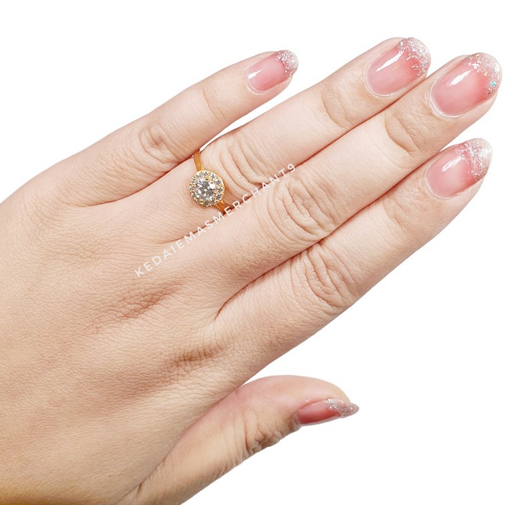 Merchant9 Cincin Emas Permata Cera M9004 - Bulat