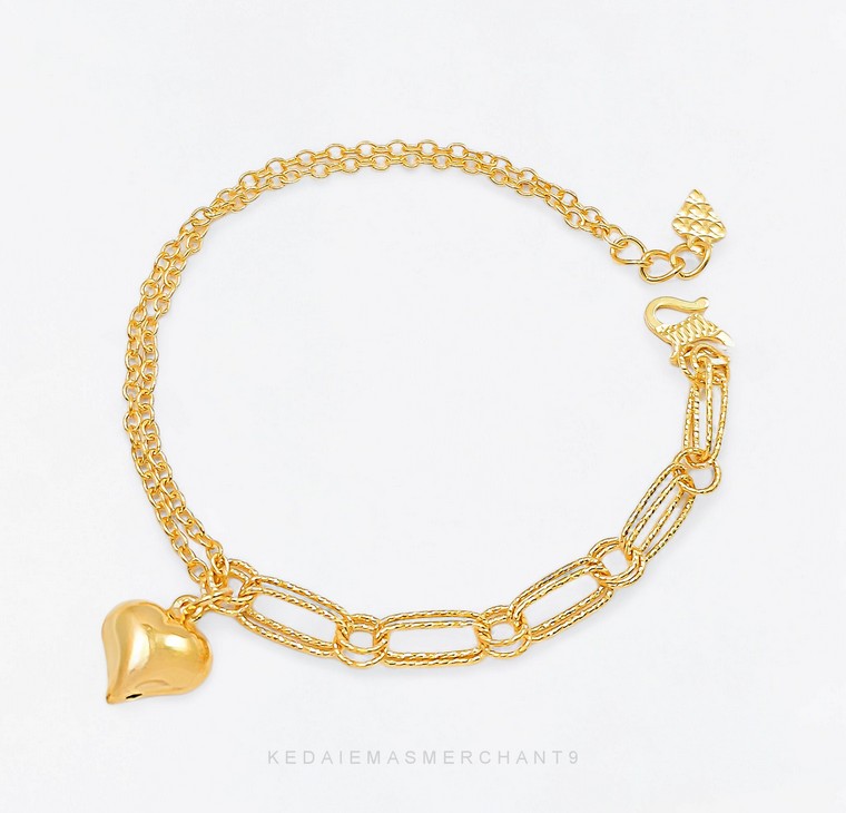 Rantai Tangan Choker Paperclip Sauh Love