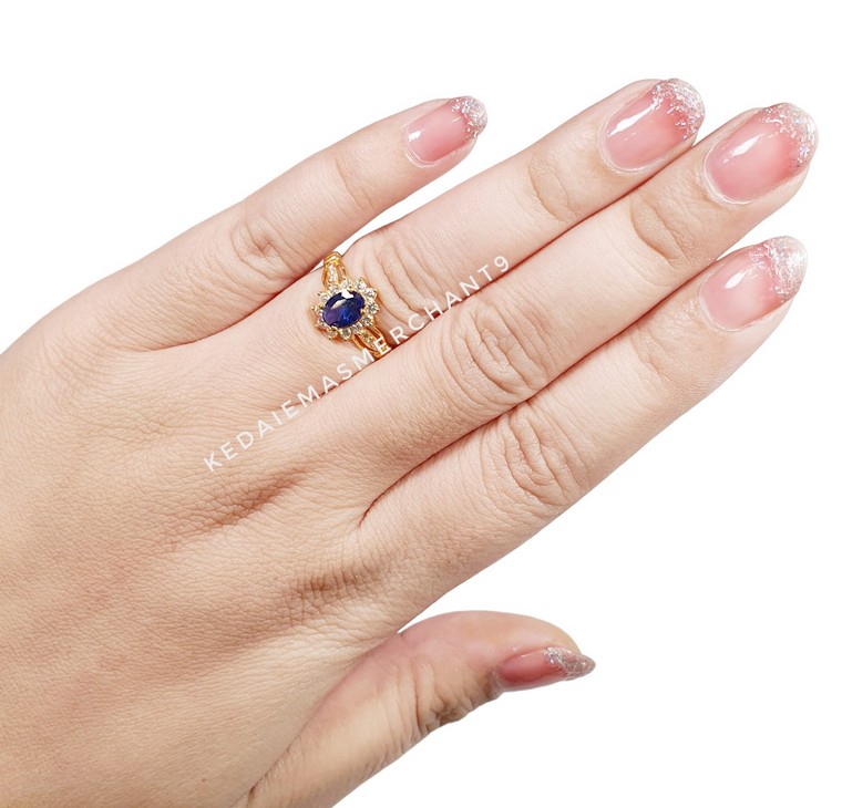 Merchant9 Cincin Emas Permata Cera 9007 Biru