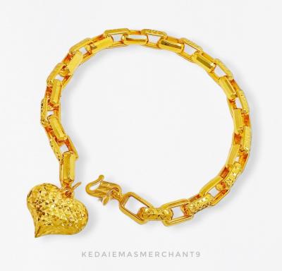 Merchant9 Rantai Tangan Sauh Petak Love Gantung L:0.55CM