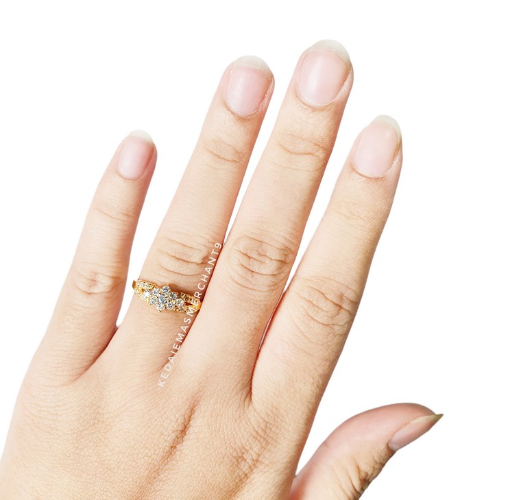 Merchant9 Cincin Emas Permata 916- M6025 bunga