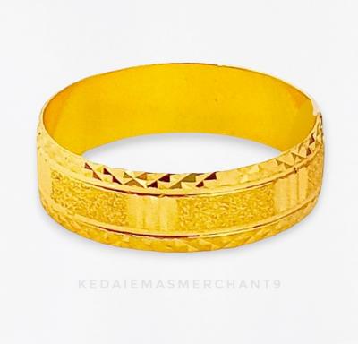 Merchant9 Cincin Emas Belah Rotan Pasir Stripe III