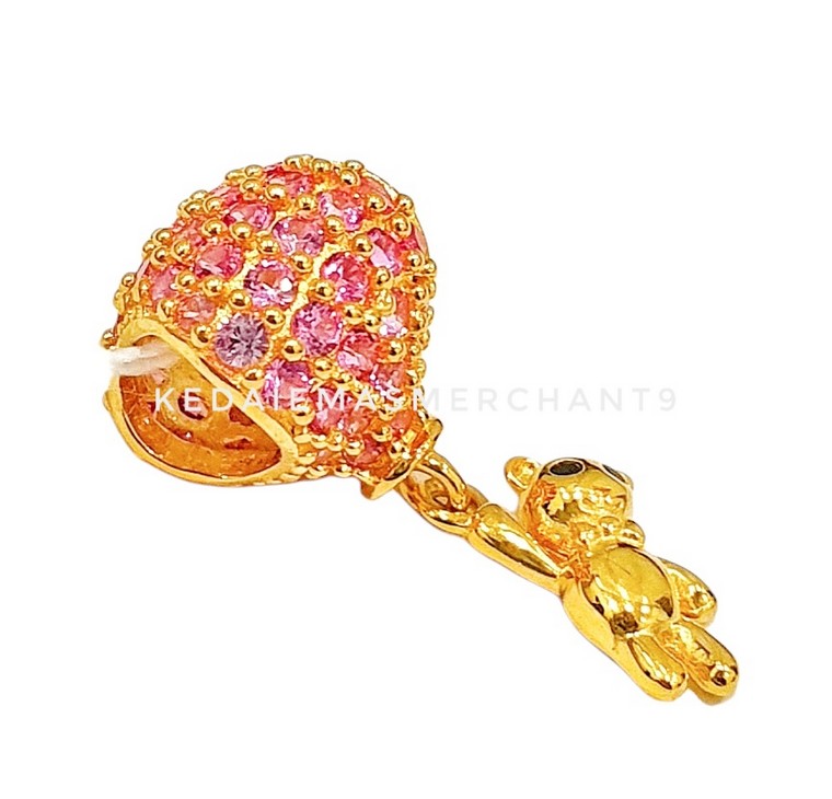 Merchant9 Beads Hot Balloon Teddy Bear Permata Pink