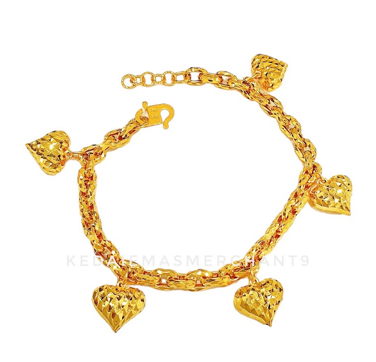 Merchant9 Rantai Tangan Sauh Dimensi Gantung Love L:0.6CM