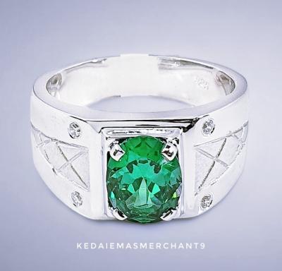 Merchant9 Cincin Perak Batu Hijau Adiwarna JG030GR