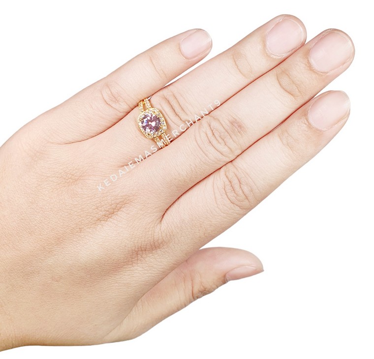 Merchant9 Cincin Emas Permata 6666 Double Layer Pink