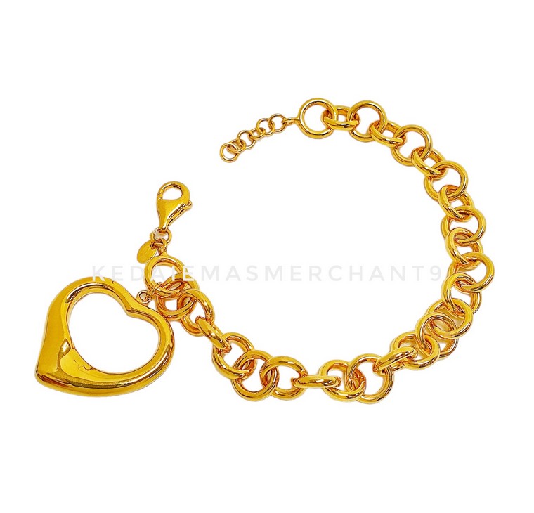 Merchant9 Rantai Tangan Kendi Polish Love Gantung L:0.9CM