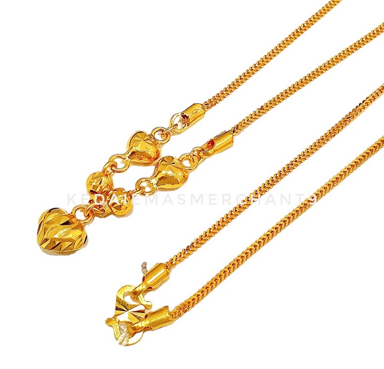 Merchant9 Rantai Leher Choker Mesin Box Love L: 0.15CM