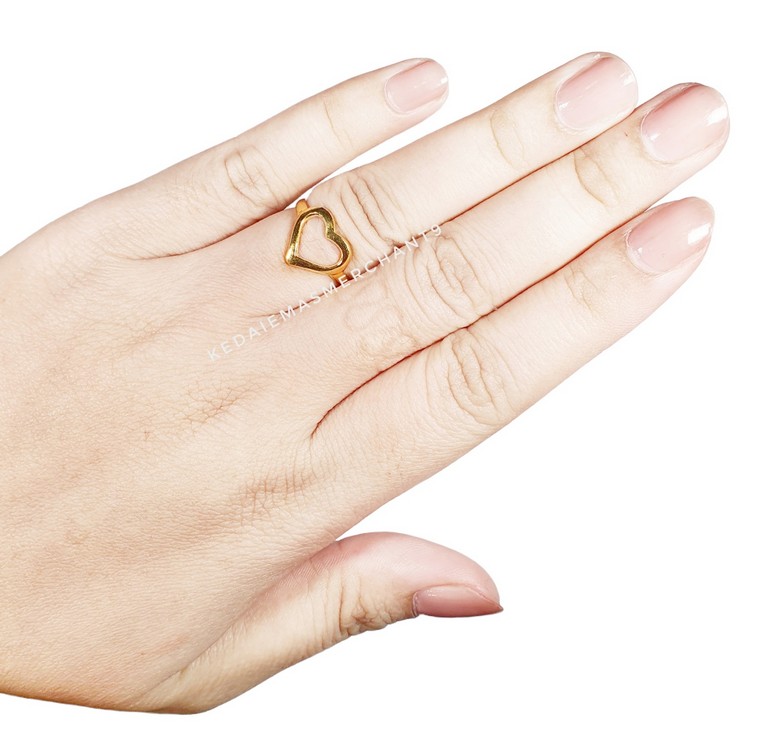 Merchant9 Cincin Emas Minimalist Love Polish