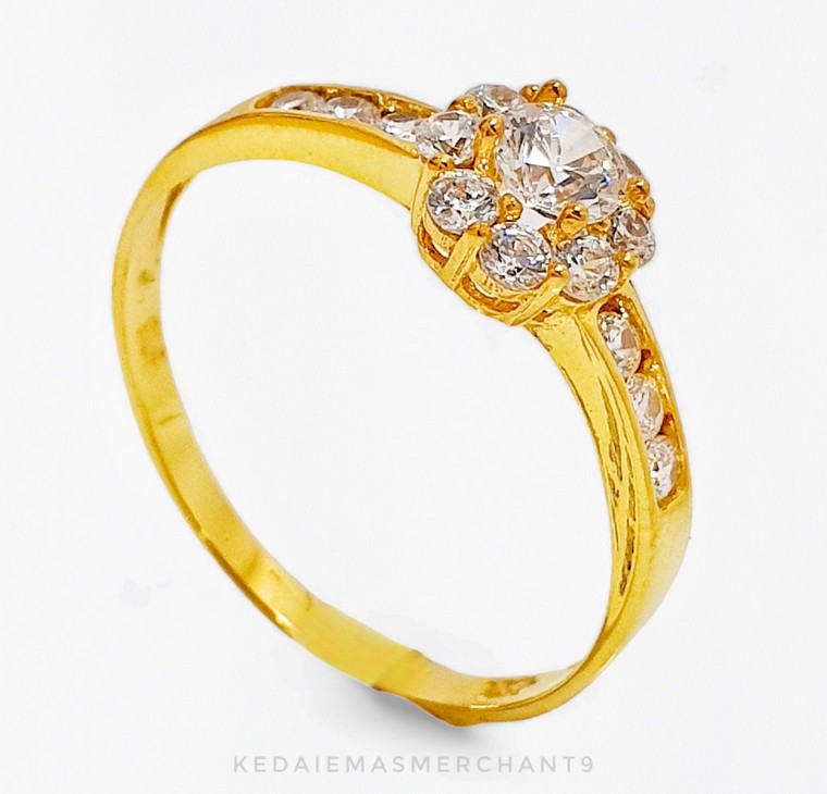 Merchant9 Cincin Emas Permata Cera 9003 Bunga