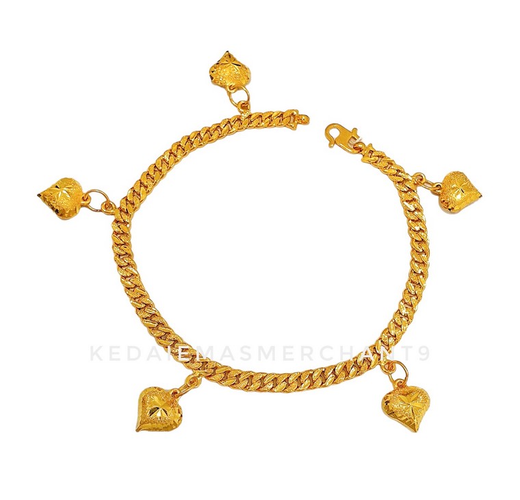 Merchant9 Rantai Tangan Gajah Pasir Gantung Love L:0.6CM