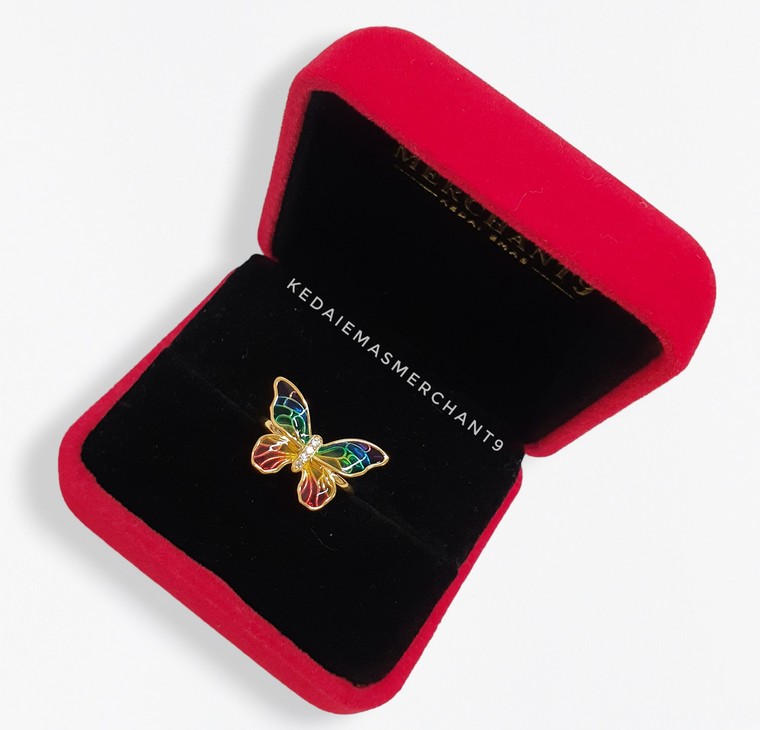 Merchant9 Cincin Emas Butterfly Spectrum M