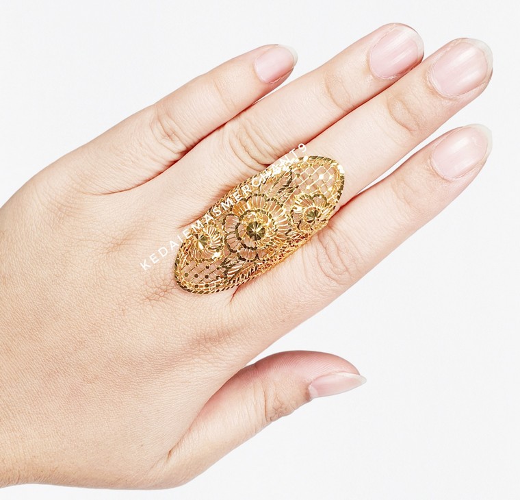 Merchant9 Cincin Emas Oval Bunga Net I