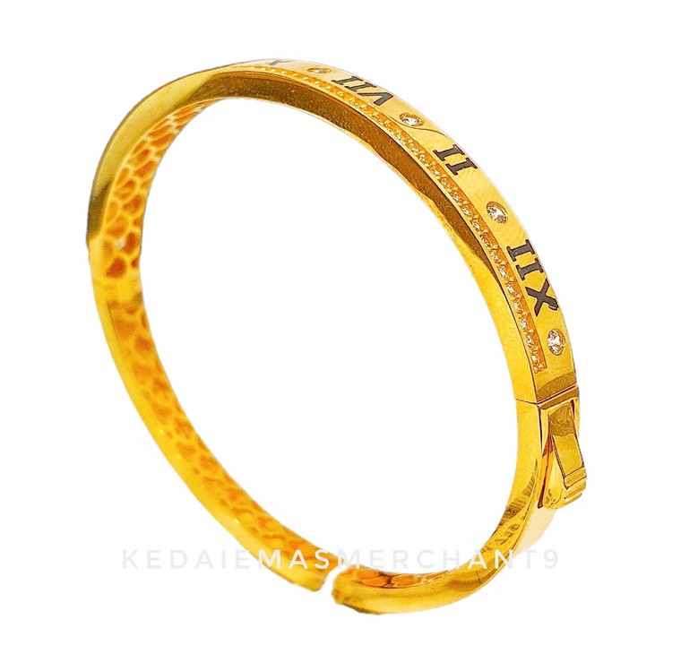 Merchant9 Gelang Roman Black Permata L:0.45CM