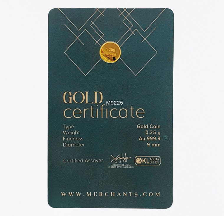 Merchant9 Merchant9 Gold Bar Dark Green 0.25g