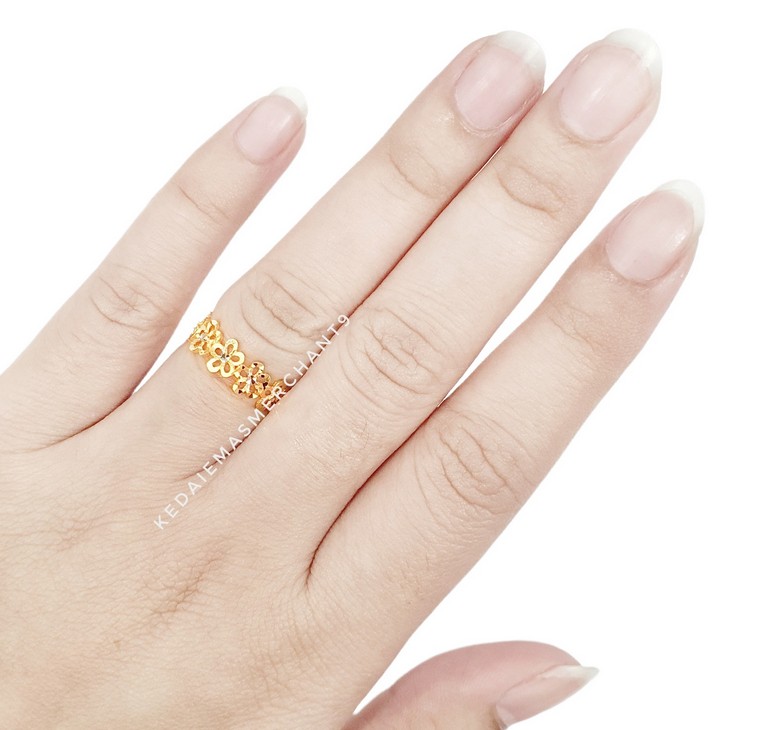 Merchant9 Cincin Emas Bunga Daisy Chrome (Full)