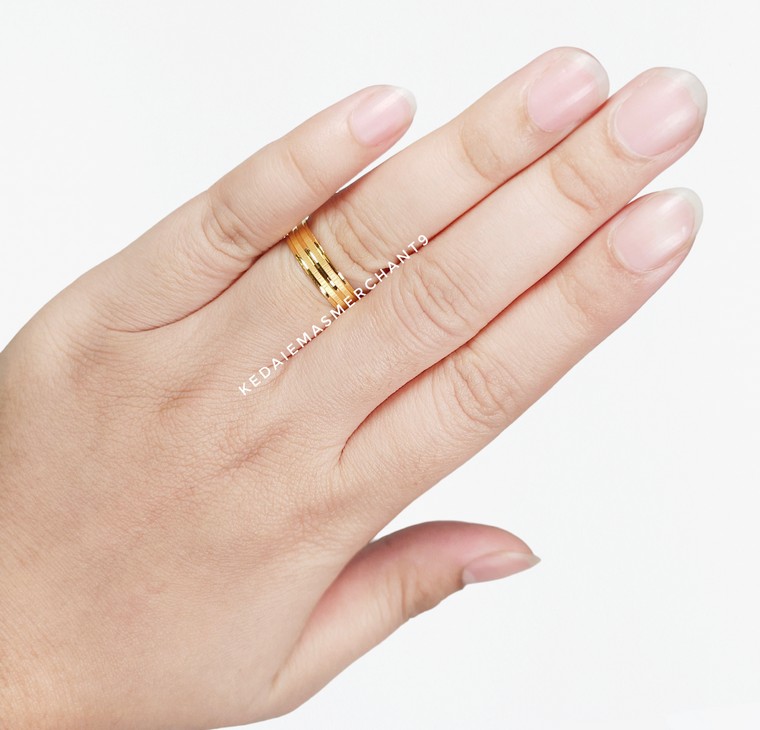 Merchant9 Cincin Emas Belah Rotan Line 3
