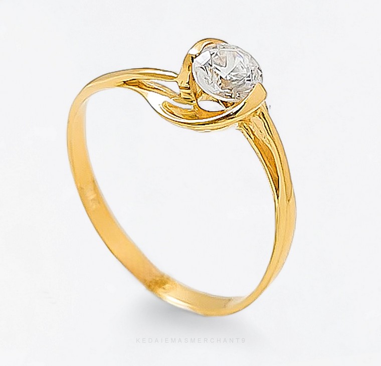 Merchant9 Cincin Emas Permata Cera M9049 Solitaire