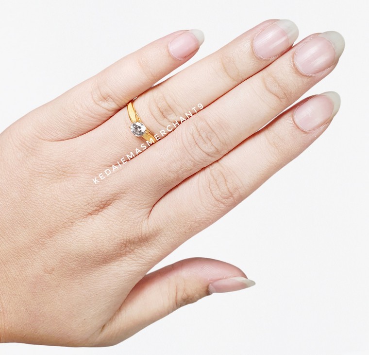 Merchant9 Cincin Emas Permata Cera 9020 solitaire