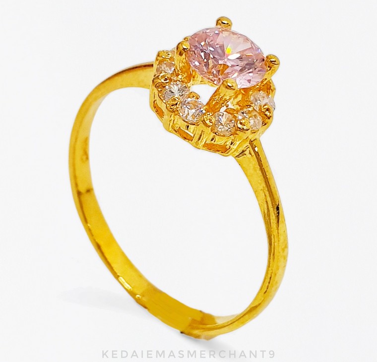 Merchant9 Cincin Emas Permata Pink 6647