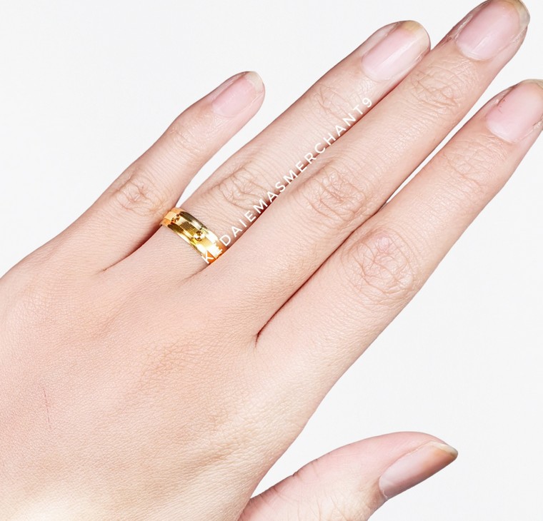 Merchant9 Cincin Emas Belah Rotan Line Dot Middle