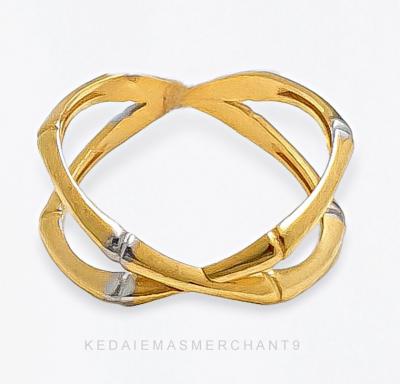 Merchant9 Cincin Emas Maria Bamboo Silang Chrome