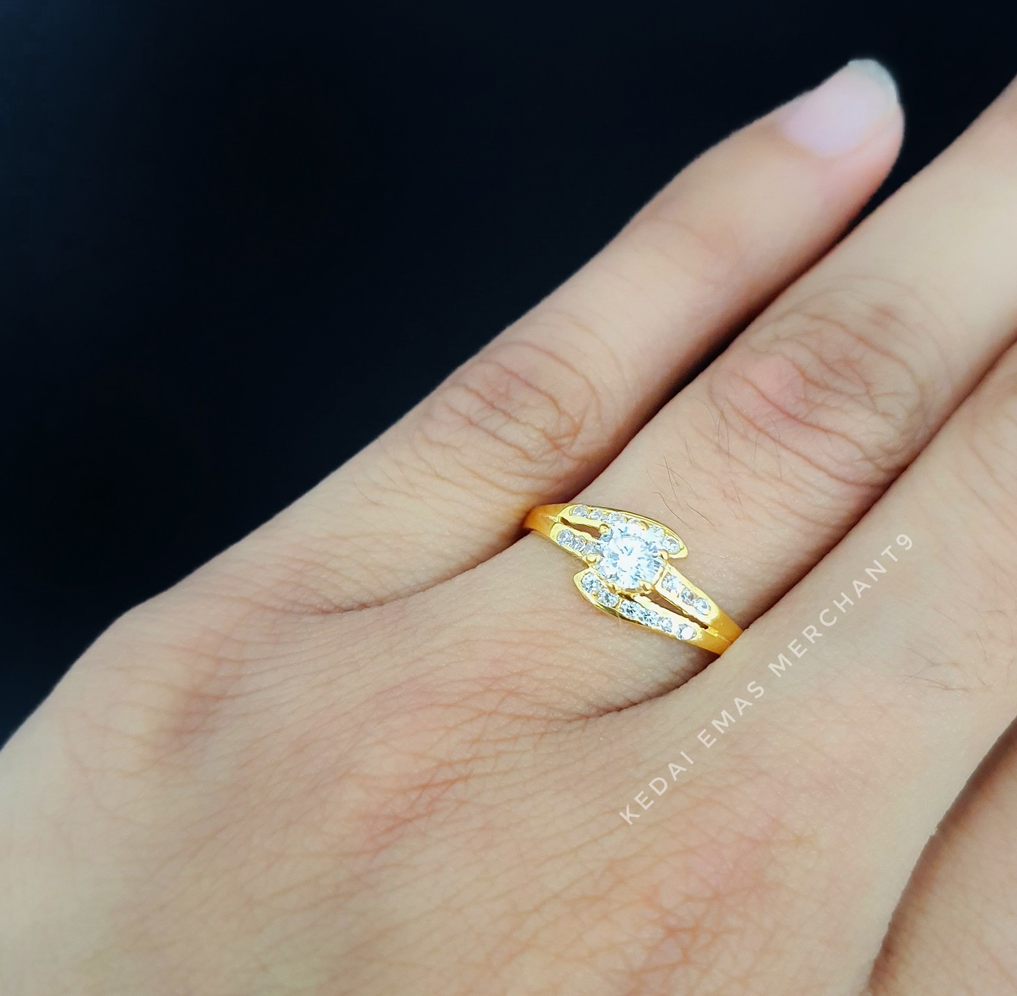 Merchant9 Cincin Emas Permata 6085 silang