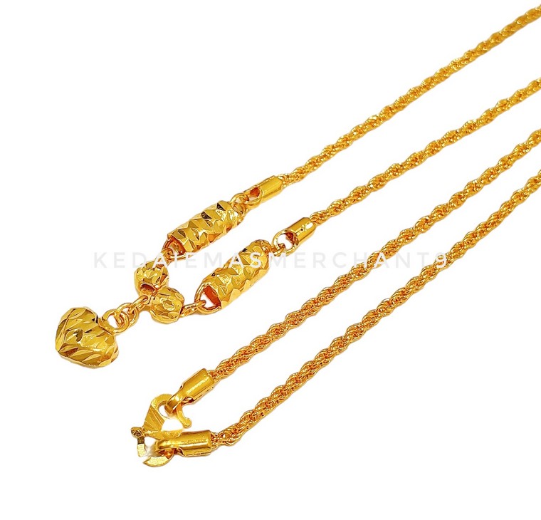 Merchant9 Rantai Leher Choker Pintal Buluh Love L:0.15CM