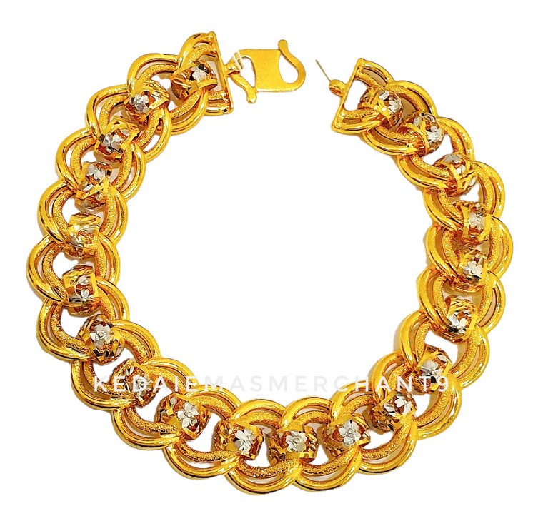 Merchant9 Rantai Tangan Coco Kendi Kerawang Chrome L:1.4CM