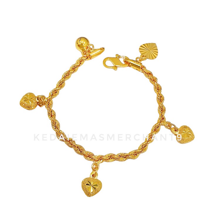 Merchant9 Rantai Tangan Pintal Gantung Love L:0.25CM