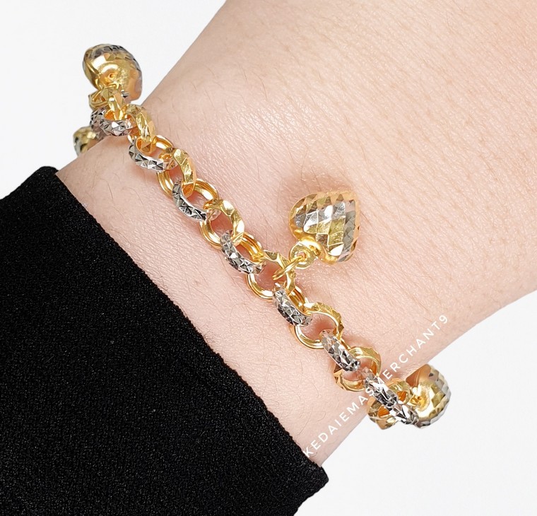 Merchant9 Rantai Tangan Kendi Dimensi Gantung Love Chrome L:0.5CM