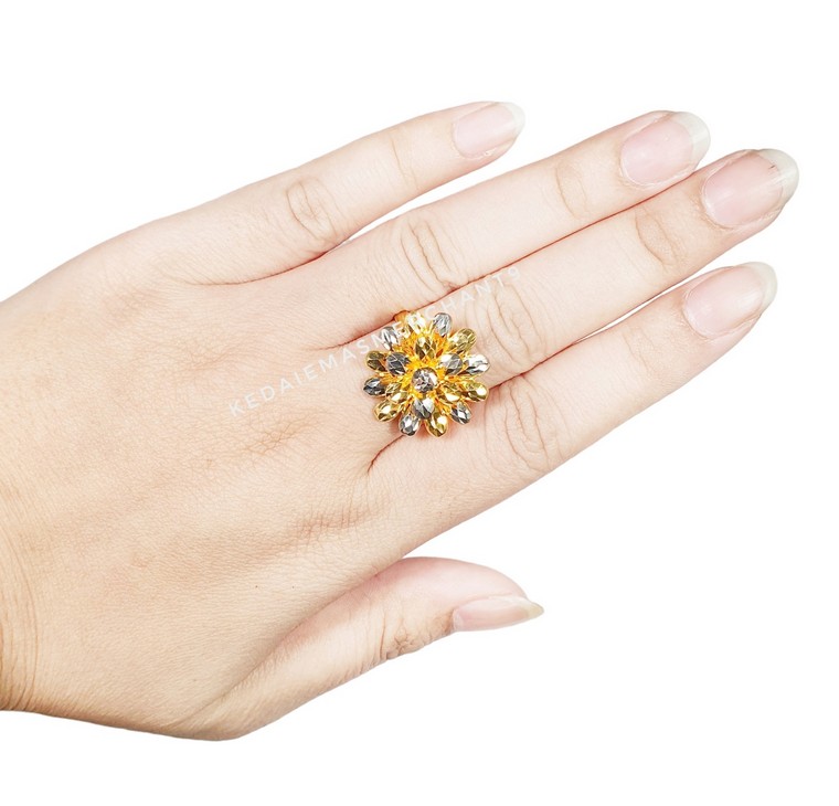 Merchant9 Cincin Emas Bunga Pulasan 2C L:2.1CM