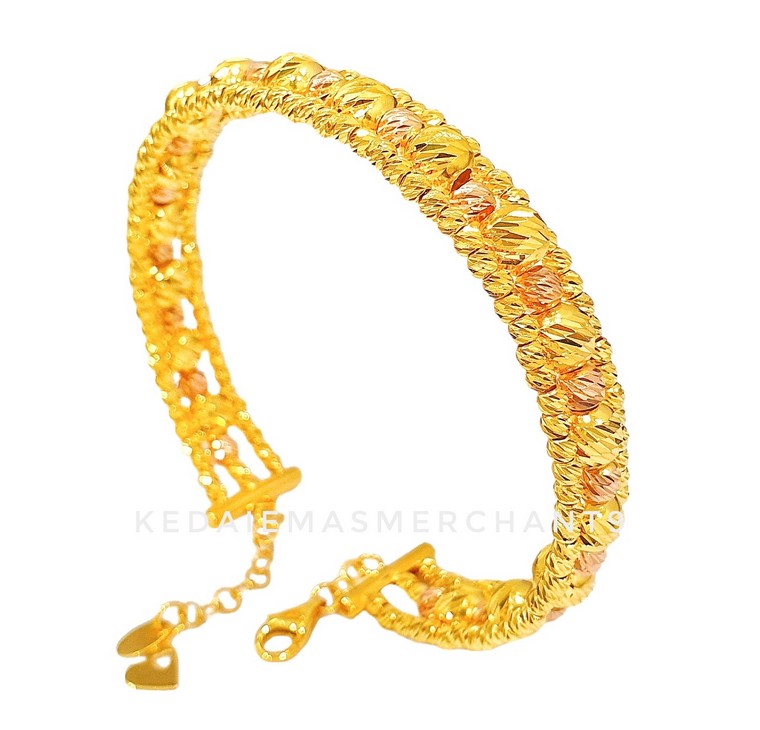 Merchant9 Gelang Italian Boba Trilayer Rose Gold L:1.1CM