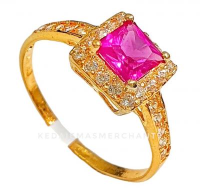 Merchant9 Cincin Emas Permata Batu Pink Magenta 6640