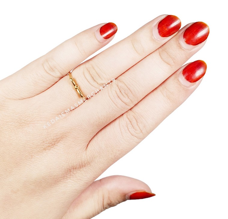 Merchant9 Cincin Emas Ribbon Fashion Minimalist