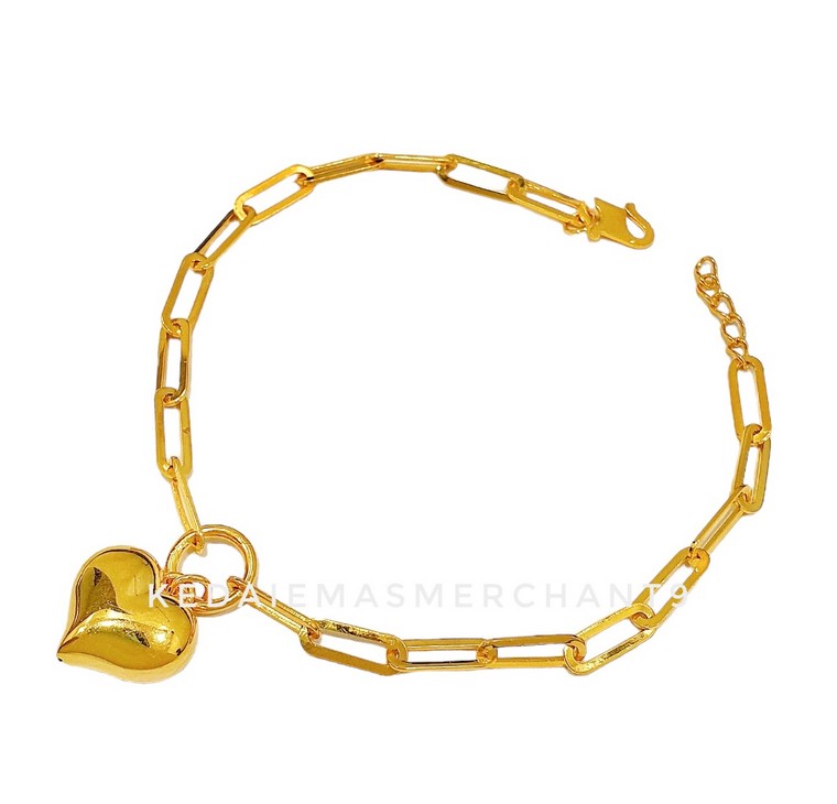 Merchant9 Rantai Tangan Choker Paperclip Love Polish L:0.35CM