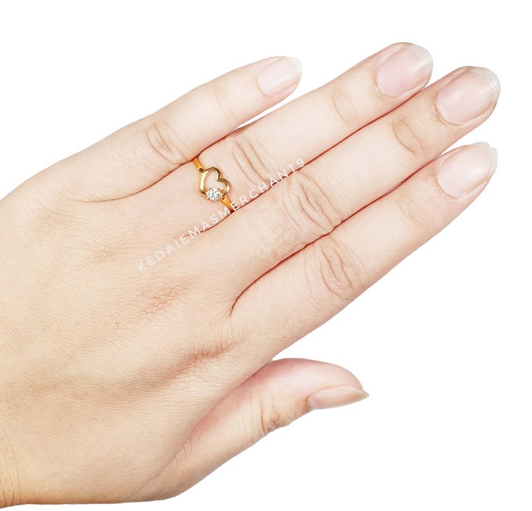 Merchant9 Cincin Emas Love Permata Minimalist