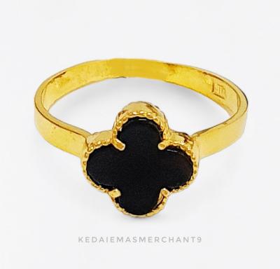 Merchant9 Cincin Emas VC Black L : 0.9CM
