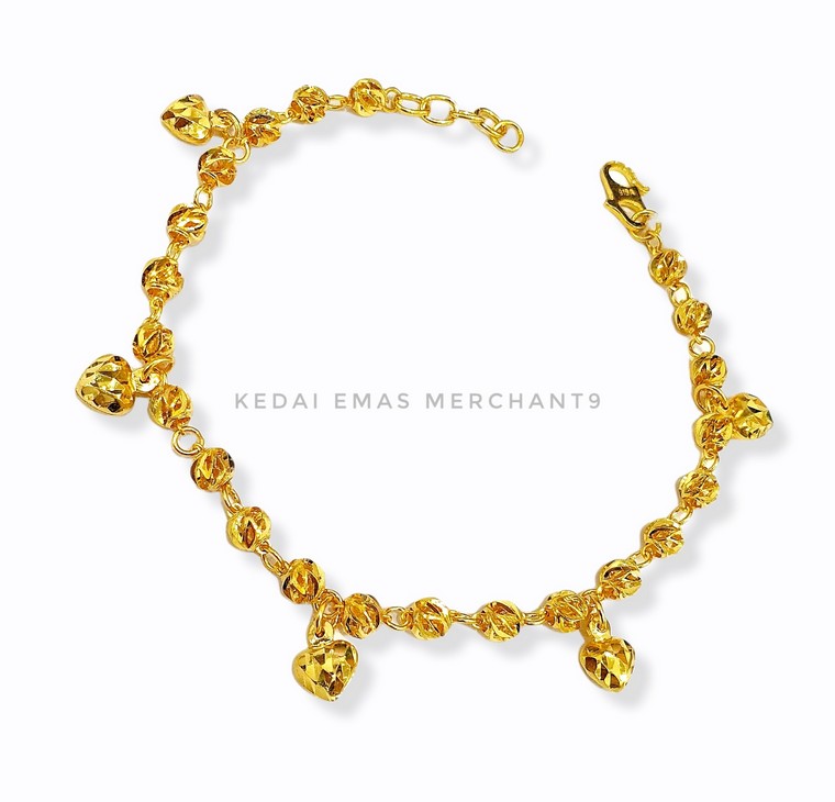 Merchant9 Rantai Tangan Candy Kerawang Gantung Love L:0.4CM