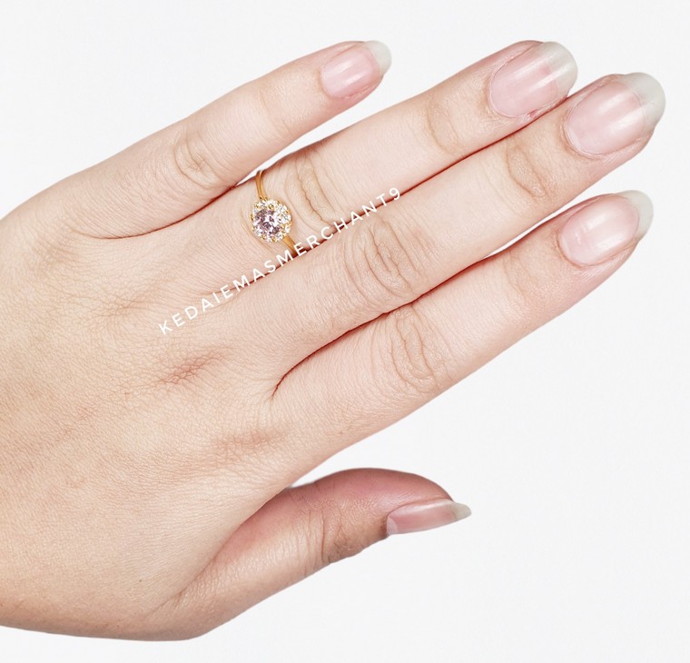 Merchant9 Cincin Emas Permata Pink 6647