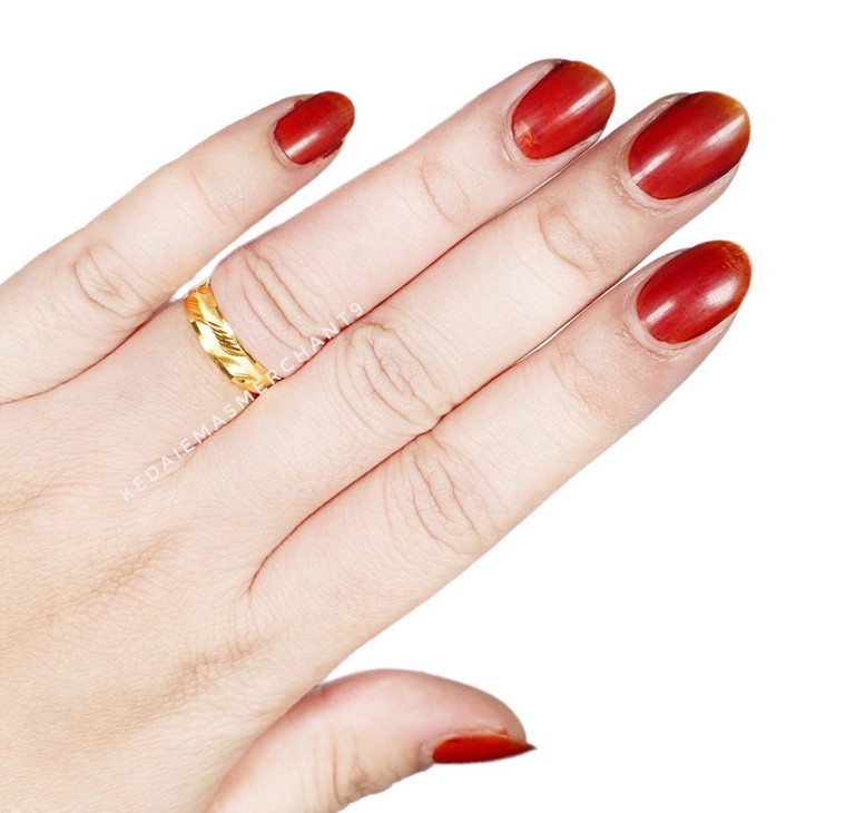 Merchant9 Cincin Emas Belah Rotan Beralun Stripe