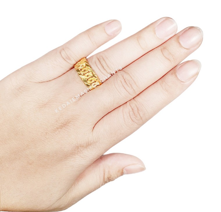 Merchant9 Cincin Emas Kait Pasir Full L:1CM